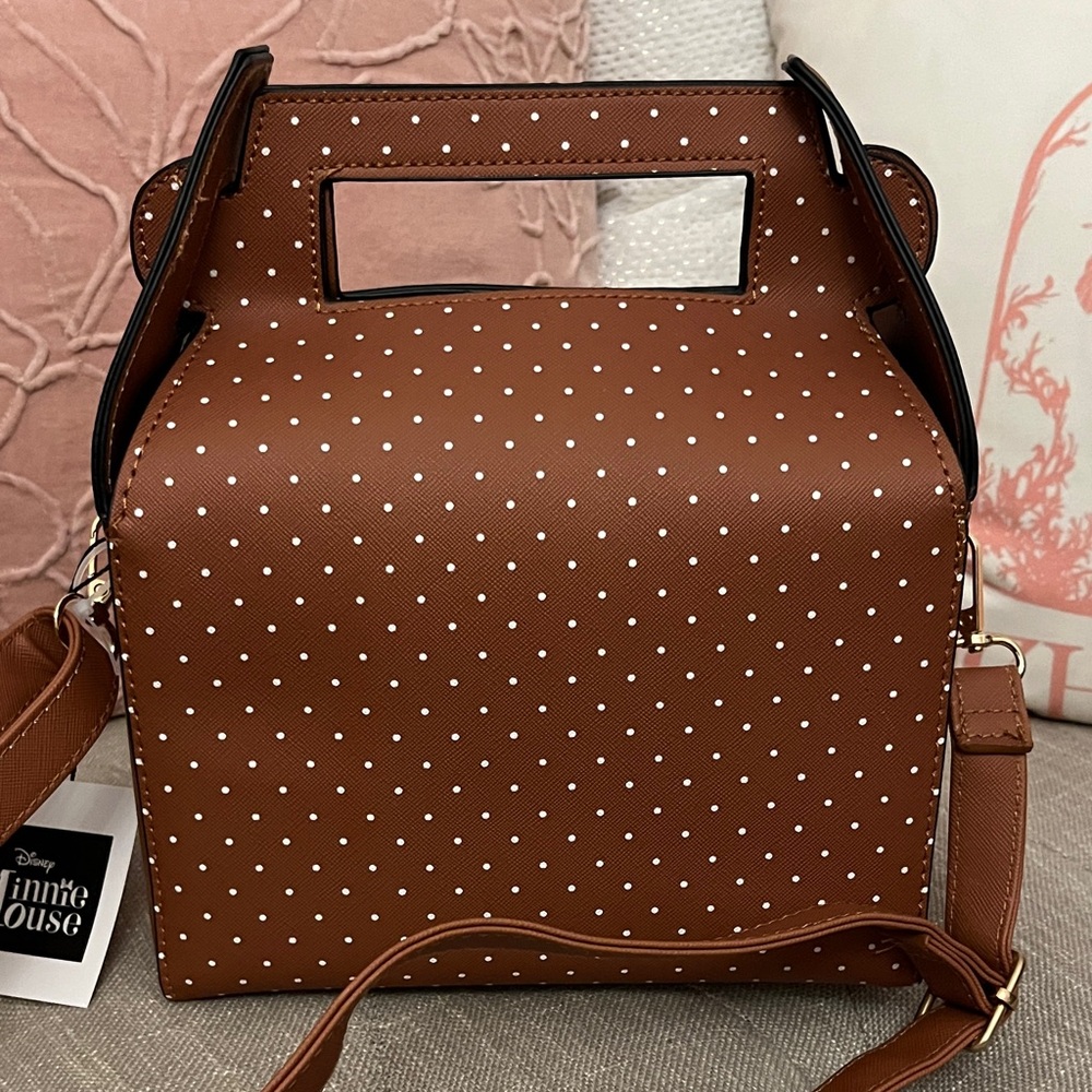 NWT Disney Minnie Mouse Brown Polka Dot Bag- with flaws - Picture 6 of 11
